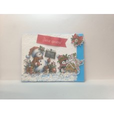 Картичка снежко с пингвин