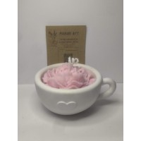 СОЕВА СВЕЩ В ГИПСОКЕРАМИКА-ЧАША С РОЗА