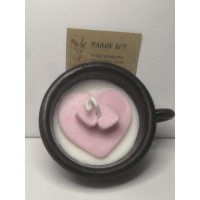 СОЕВА СВЕЩ В ГИПСОКЕРАМИКА-ЧАША СЪС СЪРЦЕ