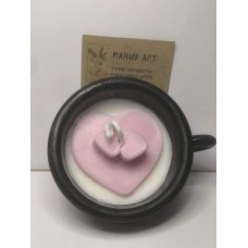 СОЕВА СВЕЩ В ГИПСОКЕРАМИКА-ЧАША СЪС СЪРЦЕ