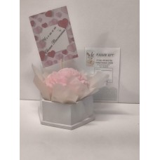 РОЗА ОТ ГЛИЦЕРИНОВ САПУН В ГИПСОКЕРАМИЧНА КАШПА